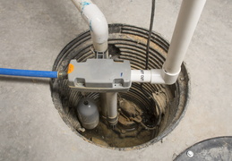 birds eye view of a sump pump pit